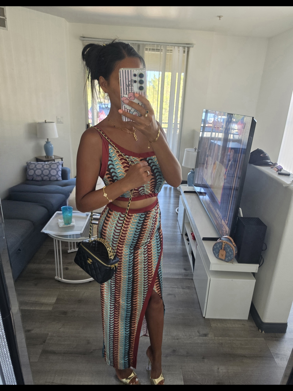 Multicolor Two-Piece Set - Tank Crop Top & Maxi Skirt - Picture 10 of 13
